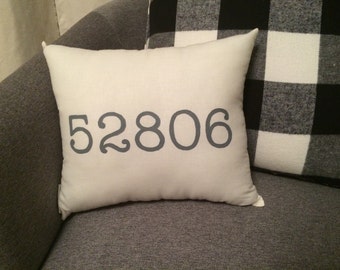 Items similar to Custom Zip Code Pillow on Etsy