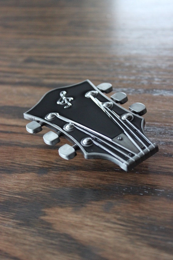 Large Black Guitar Drawer Knobs in Black and Silver MK131 A