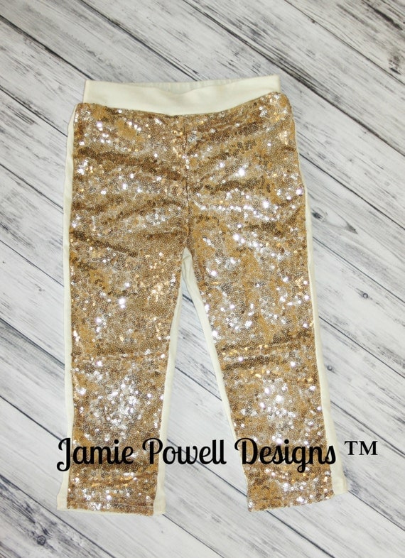 Flip Sequin Leggings in Pink and Gold
