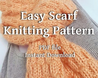 Knitting Pattern PDF Textured Scarf Beginner Knitter EASY Scarf Tutorial You Can Sell What You Make Instant Download PDF Format