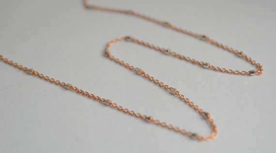 Rose and White Gold chain rose gold necklace mixed gold