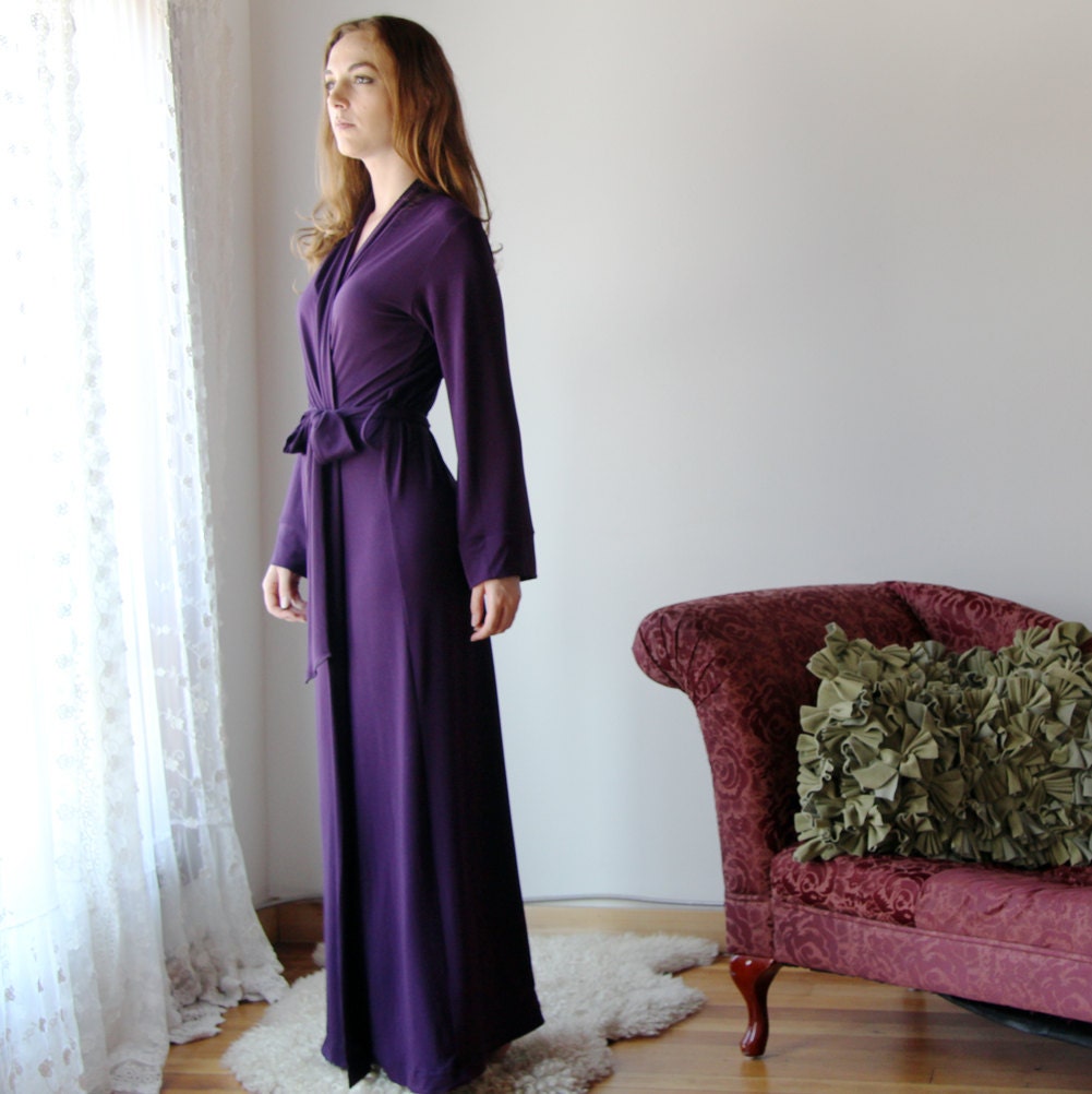 womens long robe bamboo full length ICON by sandmaidensleepwear