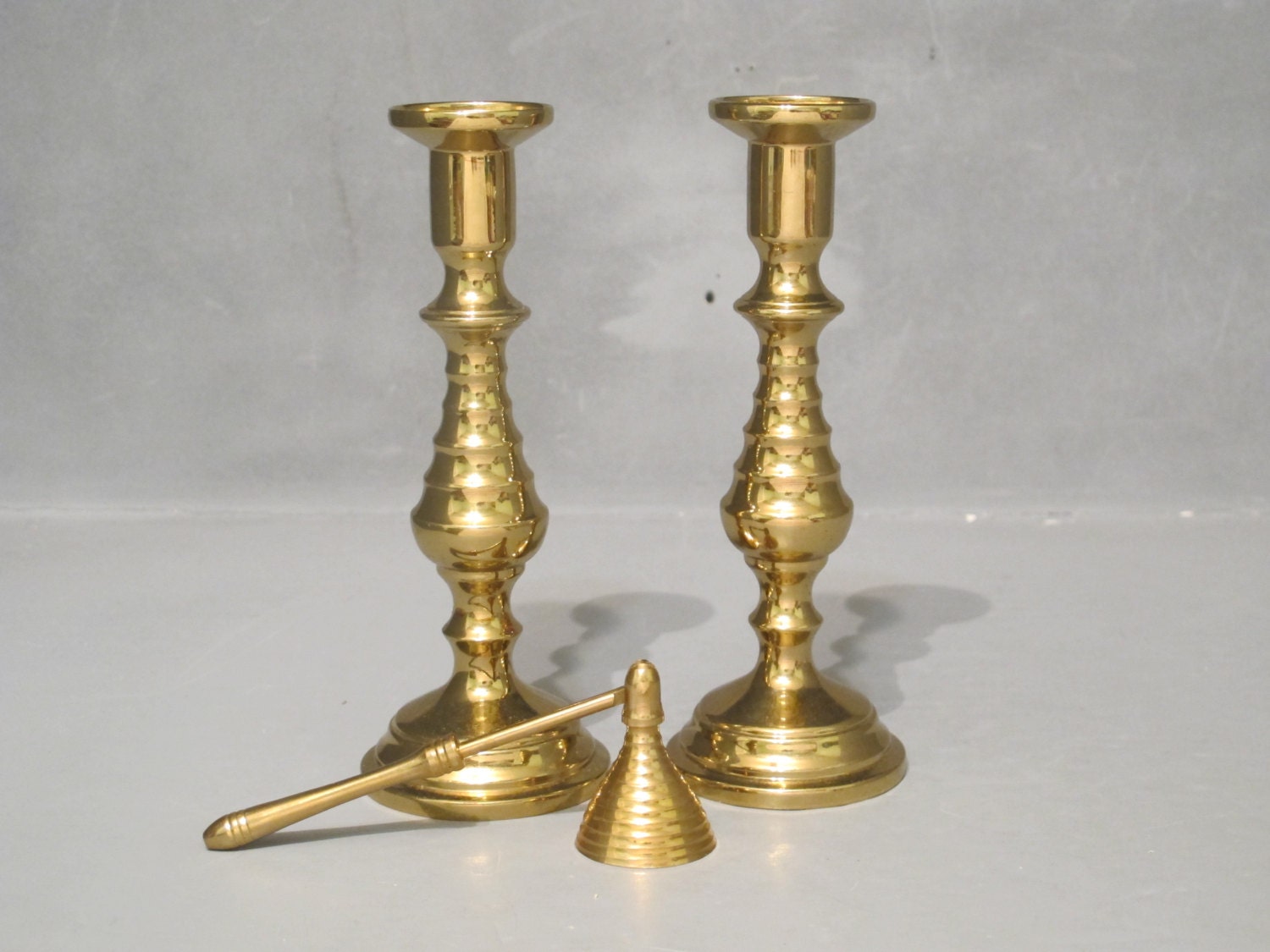 RESERVED for neuropoint Vintage Colonial Brass Candle Holders