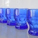 Vintage Viking Glass Georgian Cobalt Blue Tumblers, Set of Six