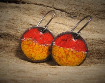 Enamel Earrings Colorful Enamel Jewelry Rustic Charms