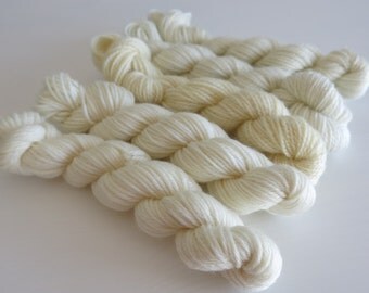 Some Kinda Nudie Party Superwash Sock Yarn Mini Skein Pack / undyed yarn / undyed wool / sock yarn / sock blanket yarn / natural yarn