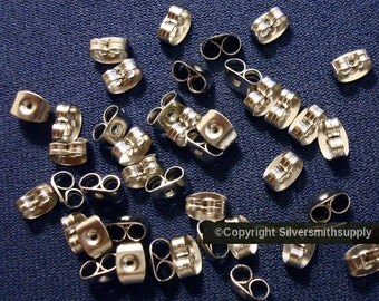 40 Surgical steel butterfly post earring backs (clutches) wire nuts 4x6mm fpe020