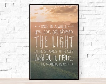 Grateful Dead Song Lyrics Poster - Scarlet Begonias
