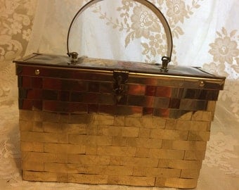 Vintage Dorset Rex Basket Weave Box Purse