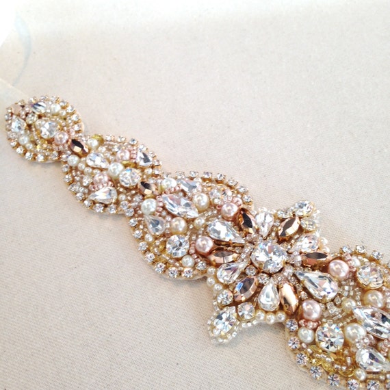 Rose Gold Crystal Bridal Headband Swarovski Crystal Bridal