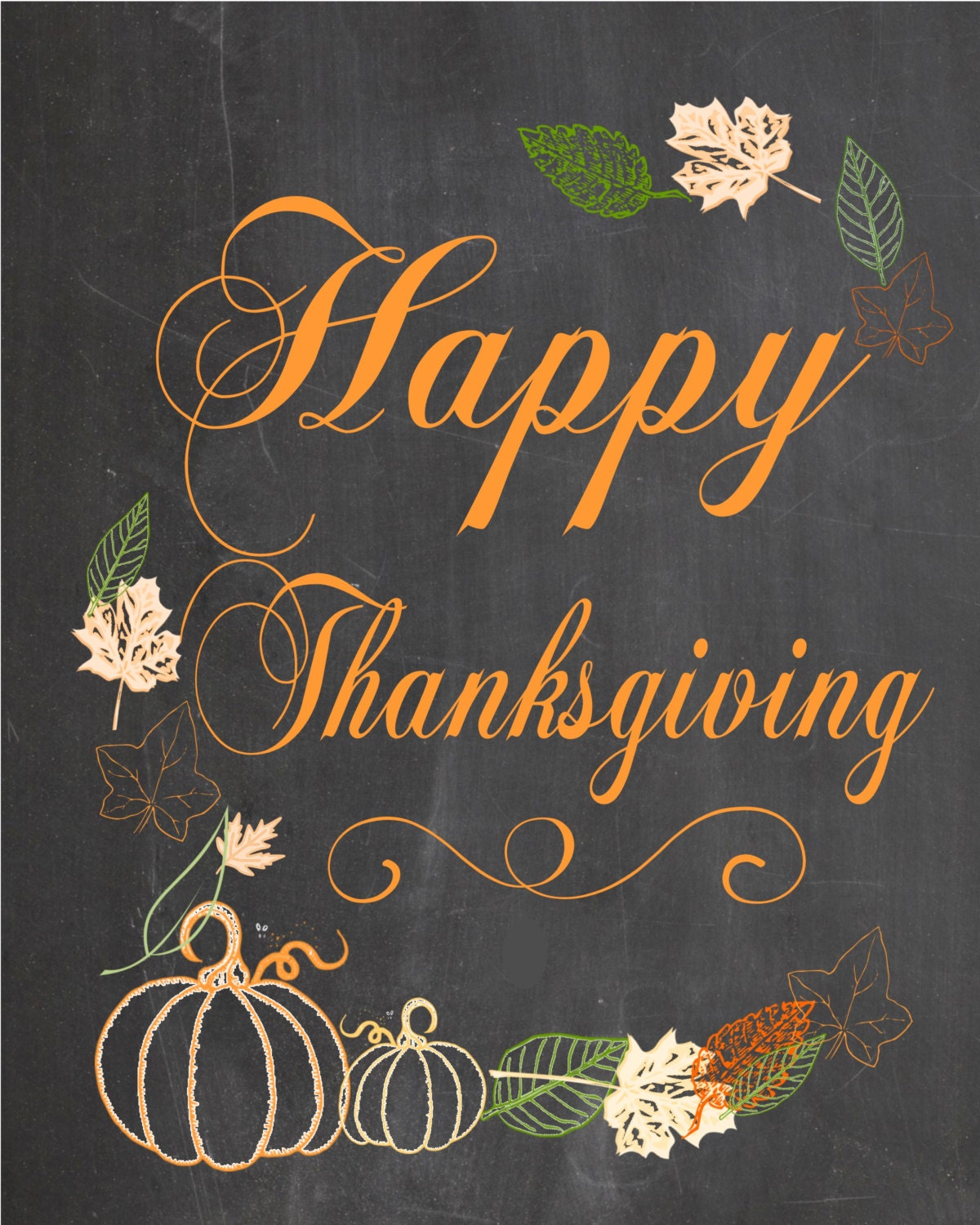 Happy Thanksgiving Chalkboard poster sign yard sign