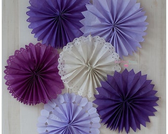 Tissue Fans Rosettes Hanging Tissue Pinwheels COLORS of your CHOICE Tissue Fan Medallions Party Decoration photo prop table backdrop Fan