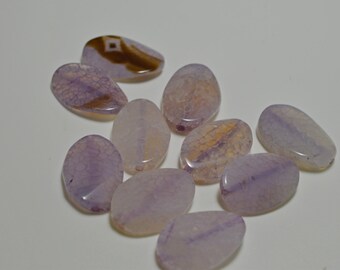 Amethyst, drilled, wavy oval, 20x30mm - #2136