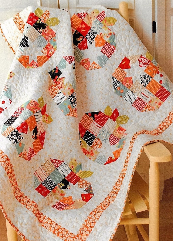 Quilt Pattern Pumpkin Seeds Fall Decor Cottage Decor