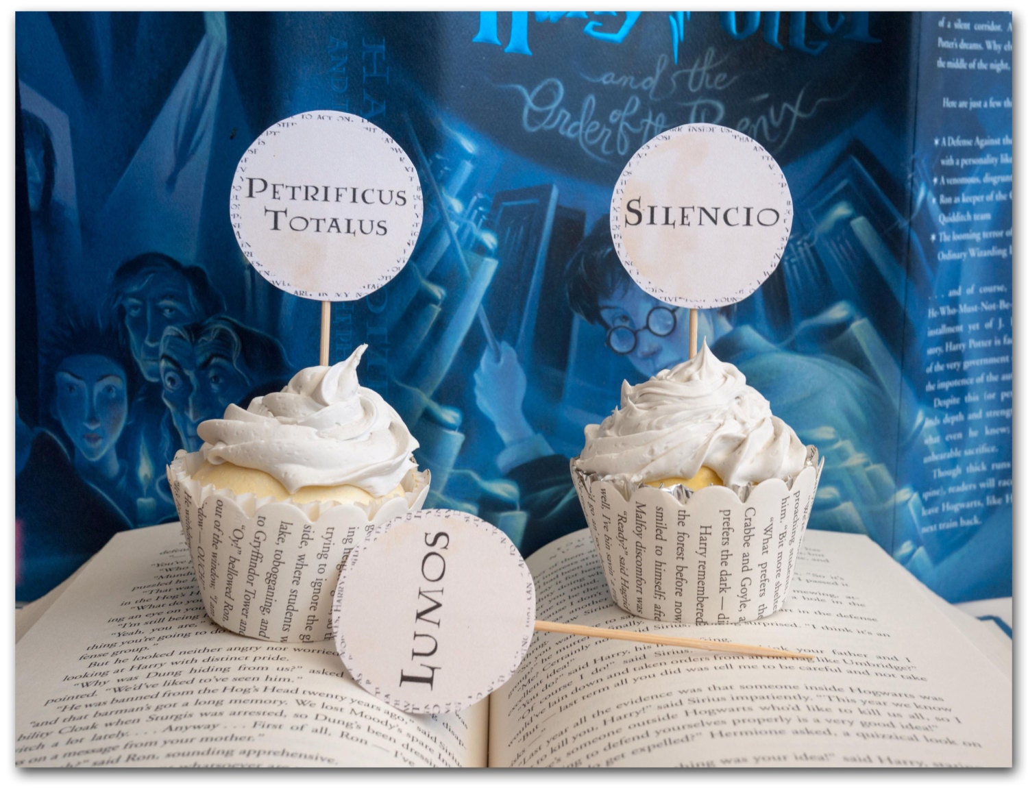 Printable Harry Potter Cupcake Toppers 12 Spells and Curses