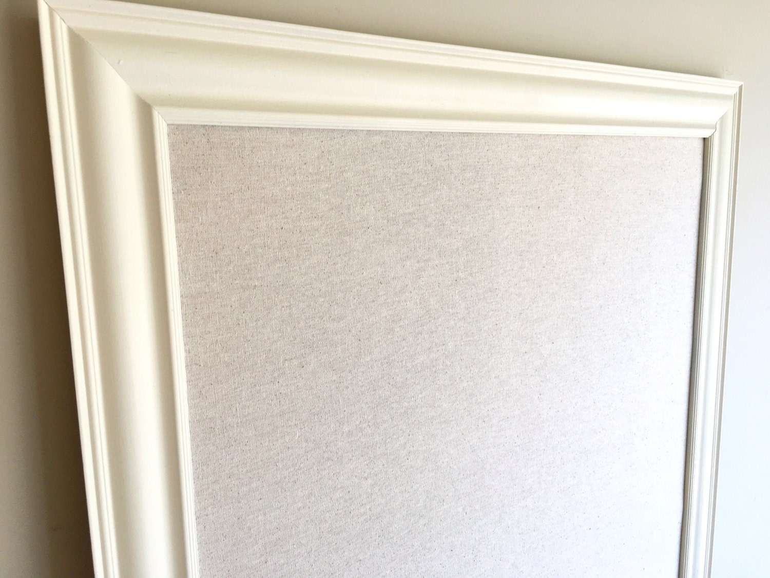 MEMO BOARD Linen Cork Board Framed Pin Board Ivory Cream