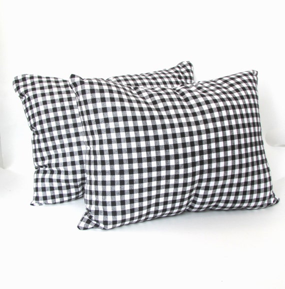 Black and White Gingham Throw Pillows