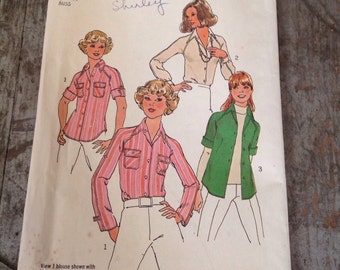 Vintage Simplicity Sewing Pattern 7912 Misses' Size 14 Shirts