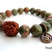 Optimism - Wrist Mala with Unakite & Rudraksha