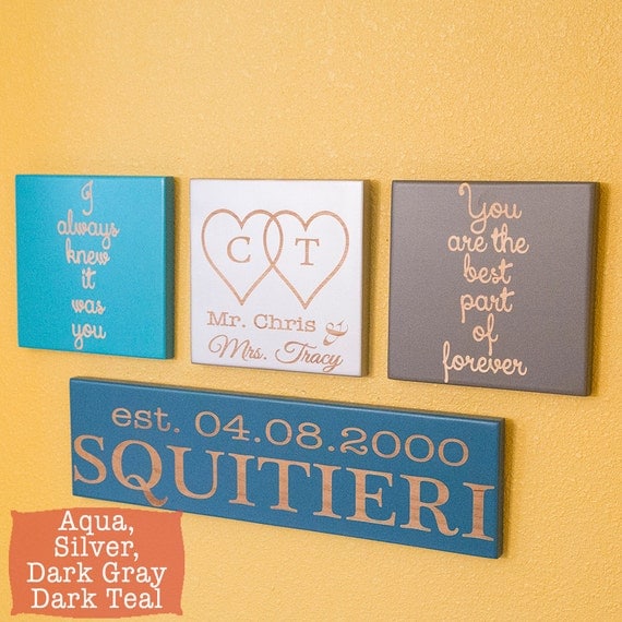 Personalized Wedding GiftLove Wall Art 4 Piece SetBest Part