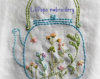 tea time hand embroidery pattern