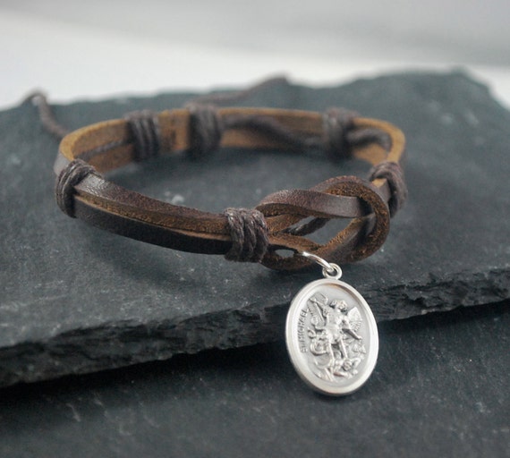 St Michael Leather Bracelet