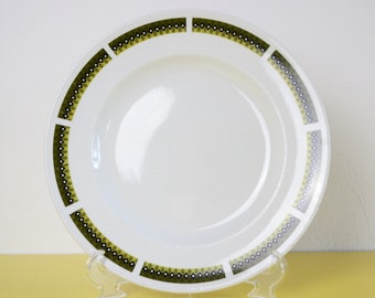 Retro Swinnertons Plate, SALE, Vintage Green and White Dinner Plate, Leaf Pattern Vintage Dinner Plate, 60s Vintage Plate