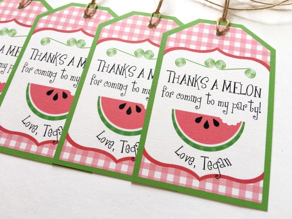 Watermelon Favor Tag Watermelon Thank You Tag Watermelon