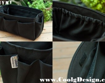 Purse organizer extra sturdy solid black large 25x10cm