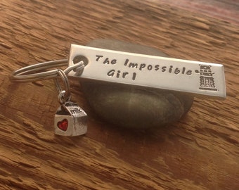 Dr Who inspired Clara "The Impossible Girl" hand stamped keychain