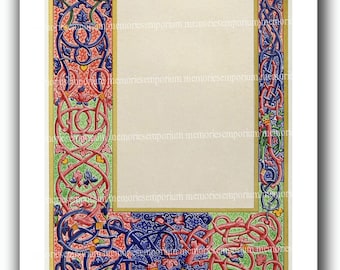 Medieval Illuminated Manuscript Pages Full Size with Borders