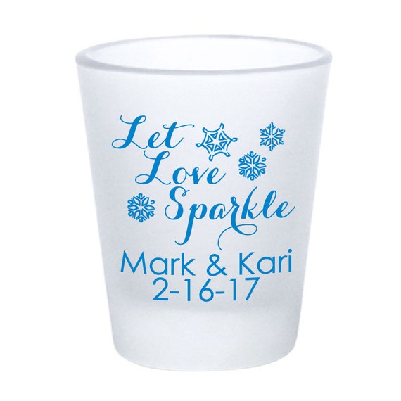 Items similar to Wedding Favors 1.5oz Frosted Shot Glasses Winter
