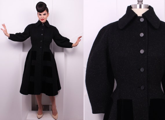 Vintage 1940's Lilli Ann Mohair and Velvet Coat 40's