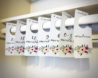 Floral Printable Baby Nursery Closet Dividers and Organizers - print yourself - Baby Girl, Nursery Decor, Nursery Organization
