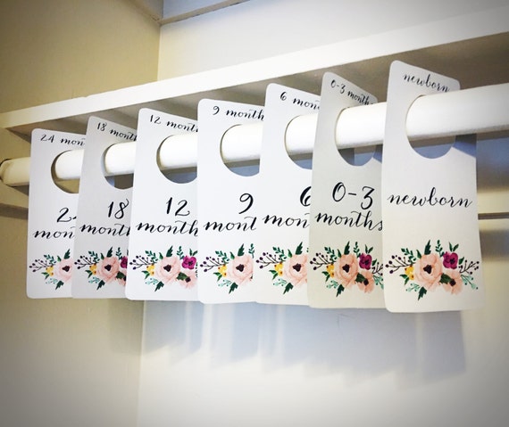 Floral Printable PDF Baby Nursery Closet Dividers and