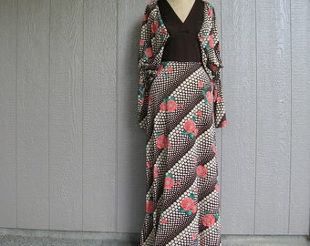 Vtg 70s JULIET IN LOVE Maxi Dress