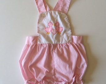 Sale Vintage Pink Goose Romper (0/6 months)