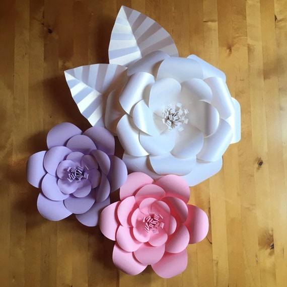 3D Large Paper Flower Set of 3 Custom Colors Available