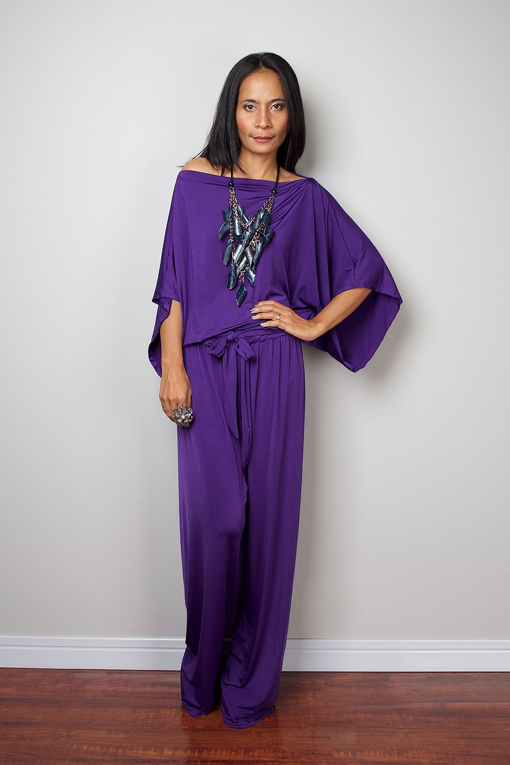 Purple Jumpsuit Jumper Maxi Dress : Chic & Casual Collection