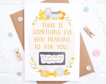 Will you be my Godparents Scratchcard - Godparents Card - Christening Card - Be my godparents