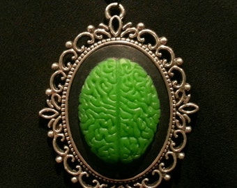 Zombie Brain Cameo Necklace