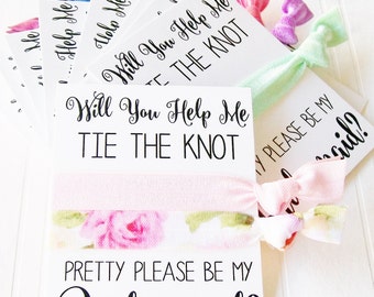 Bridesmaid Proposal Card, Will You help Me tie the knot , Maid of honor, Matron of Honor, Flower Girl, to have and to hold, jr. bridesmaid