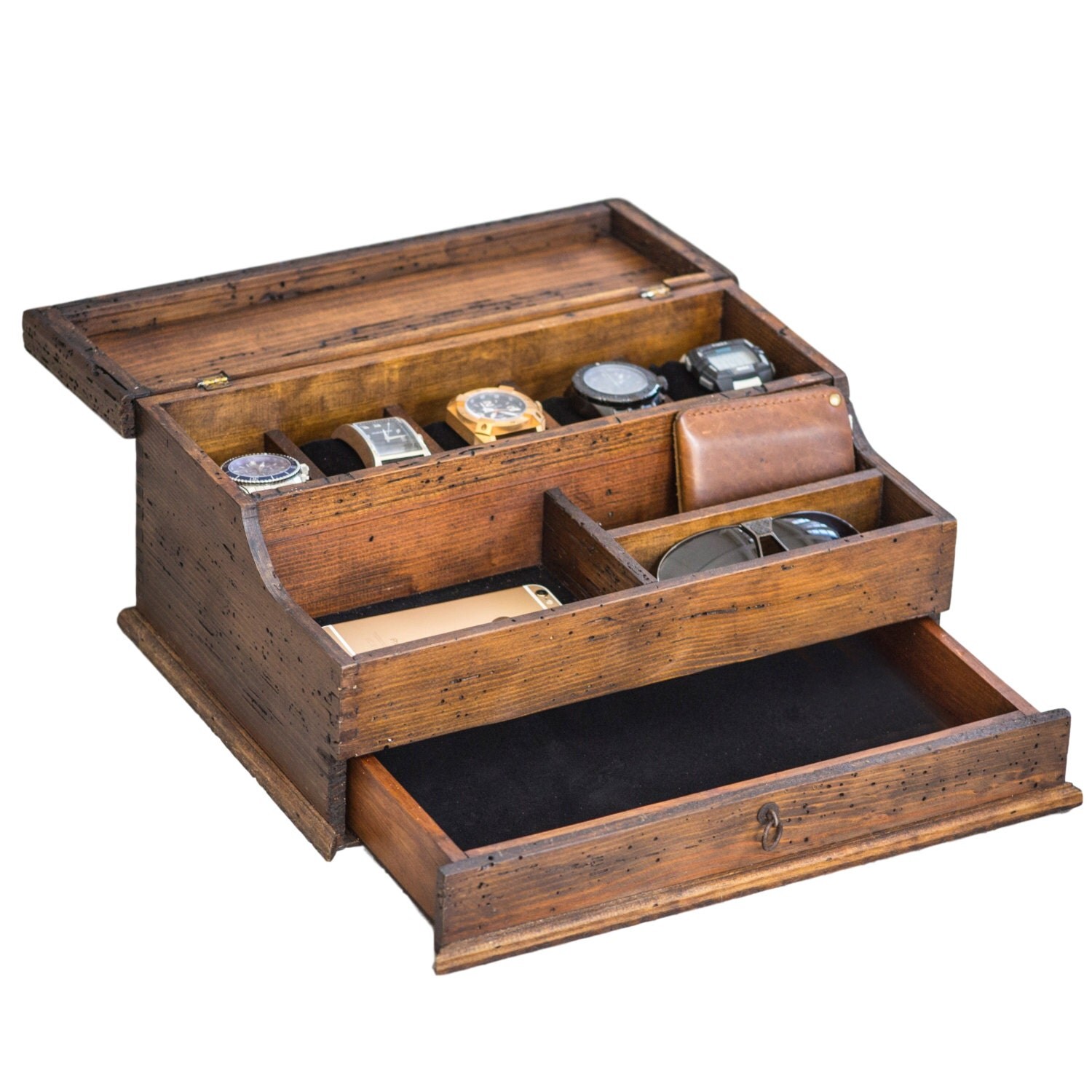 Men's Valet Watch Case Men's Watch Box Valet Box