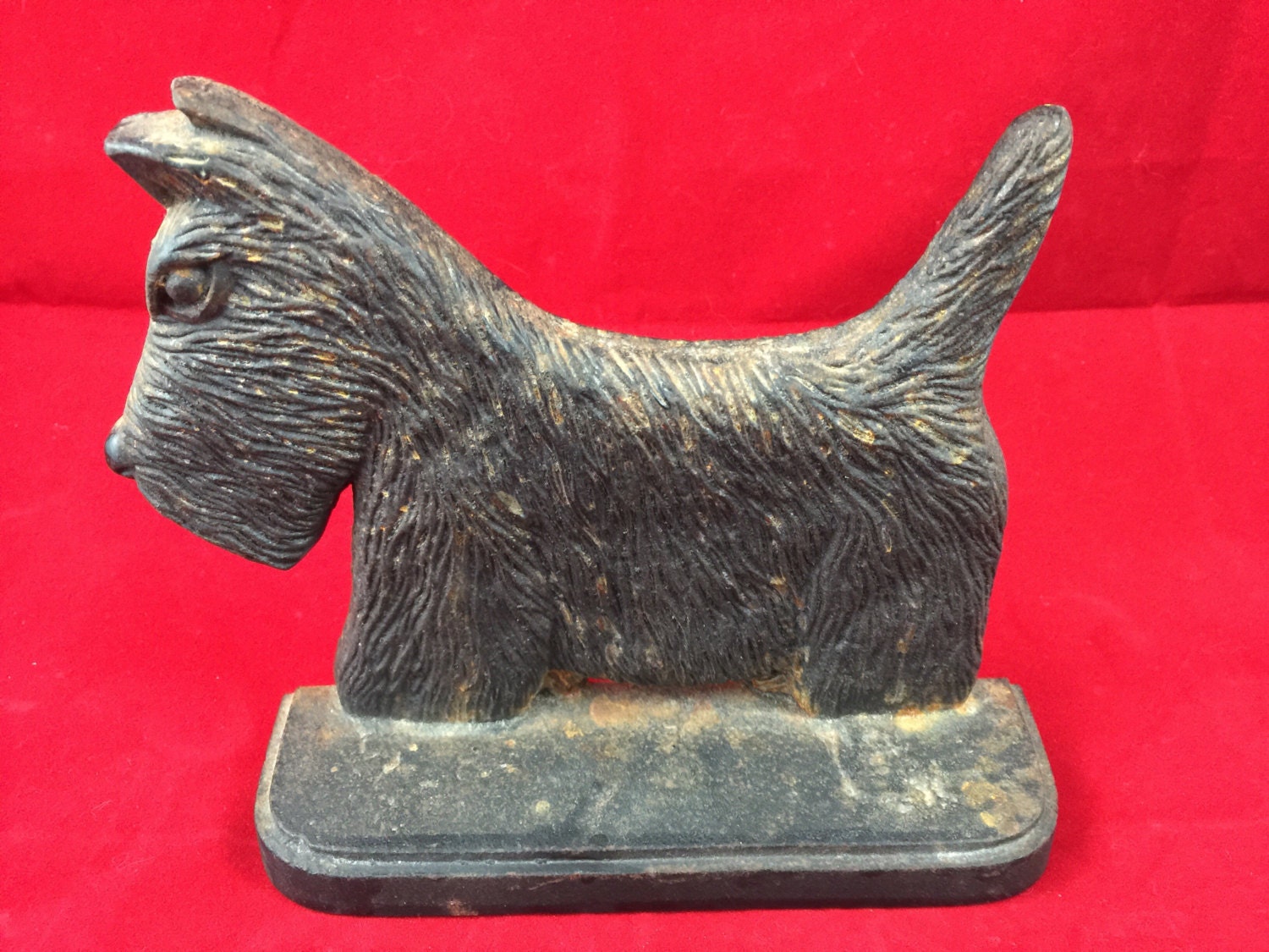 antique cast iron bookends dog