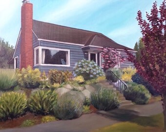 Custom HOUSE PAINTING - House Portrait - Painting of Home - Oil Painting