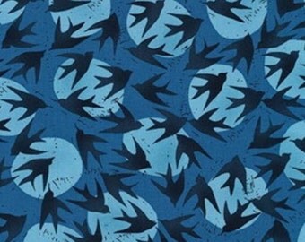 Kaufman - Valori Wells - Marks - Birds - Royal Blue
