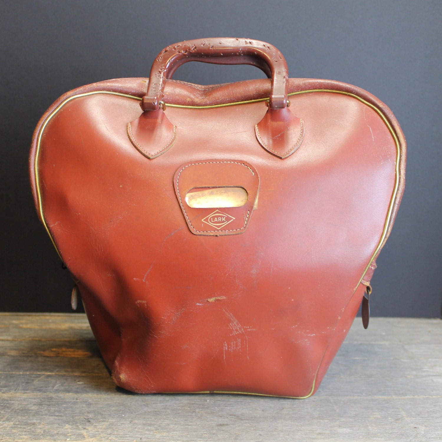 Vintage Lark Leather Bowling Bag And Vintage Bowling Ball 