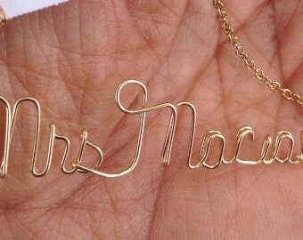 Gold Name Necklace-Wire Name Necklace-Personalized Jewelry-Wire Name-Personalized-Word Necklace-Necklace-Custom Name Necklace