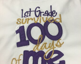 100 Days Of School; 100th Day Shirt; Boys School Shirt;100 Days Shirt;Boys Embroidered Shirt;School Shirt; Girls 100th Day Shirt