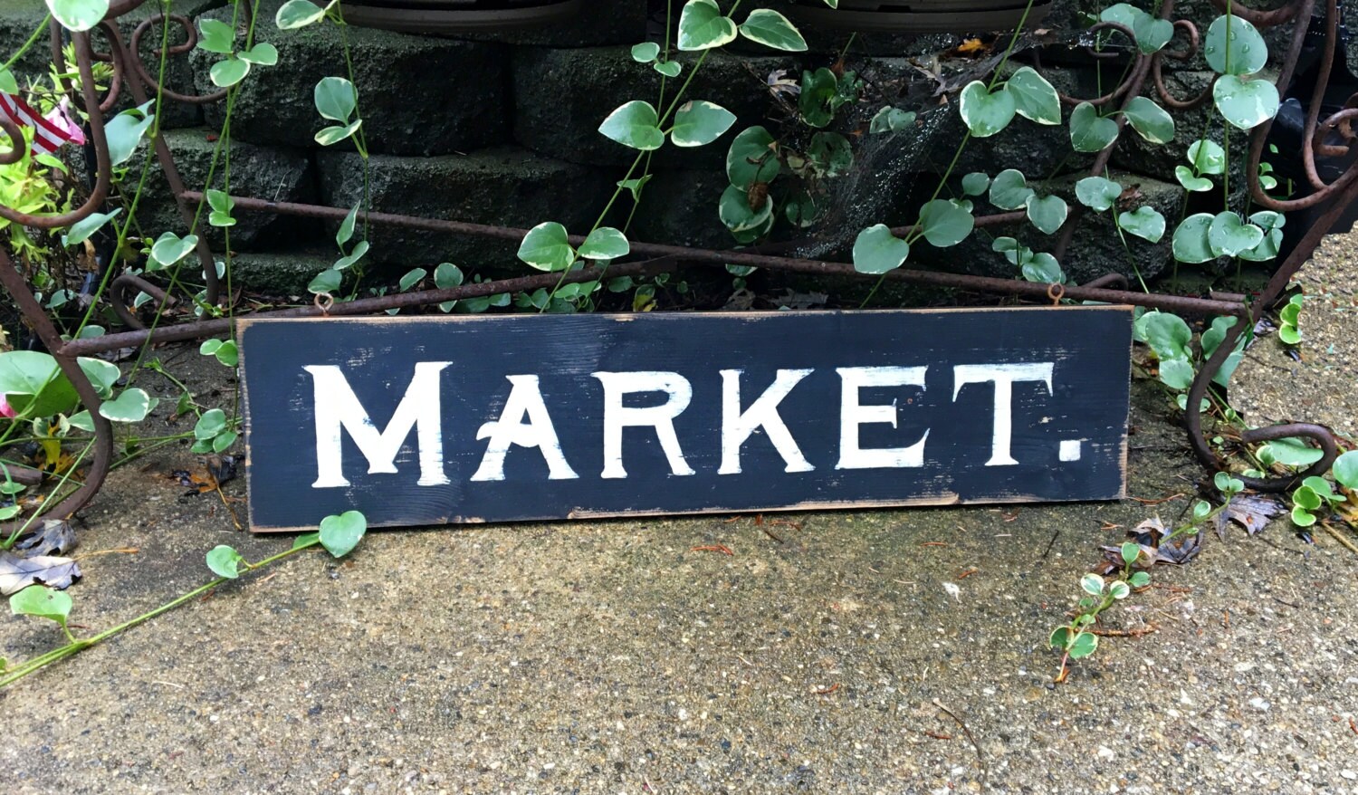 MARKET sign/hand painted sign/rustic sign/late 19th century